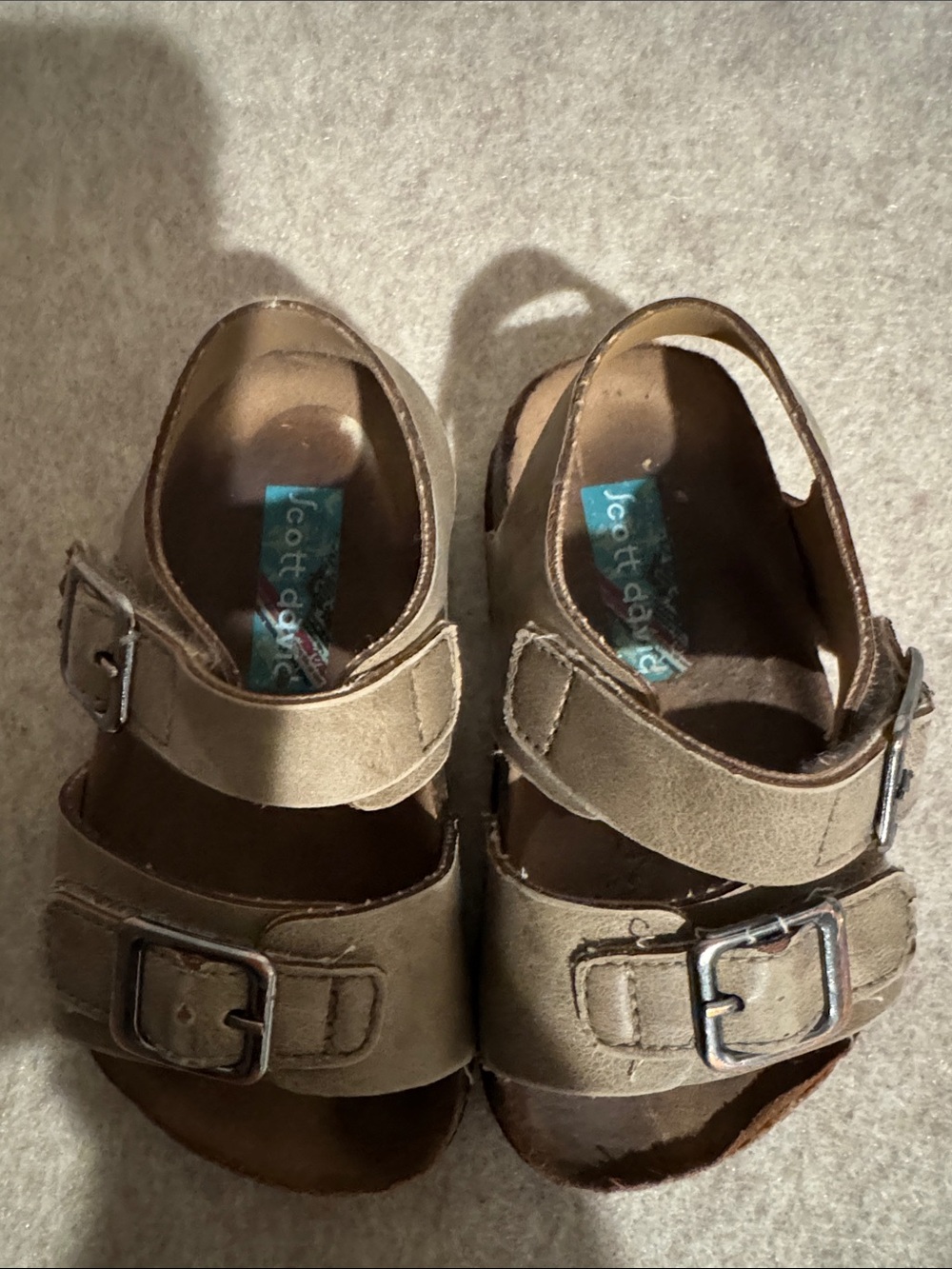 Earthies Kids Tan Suede Double-Strap Buckle Sandals